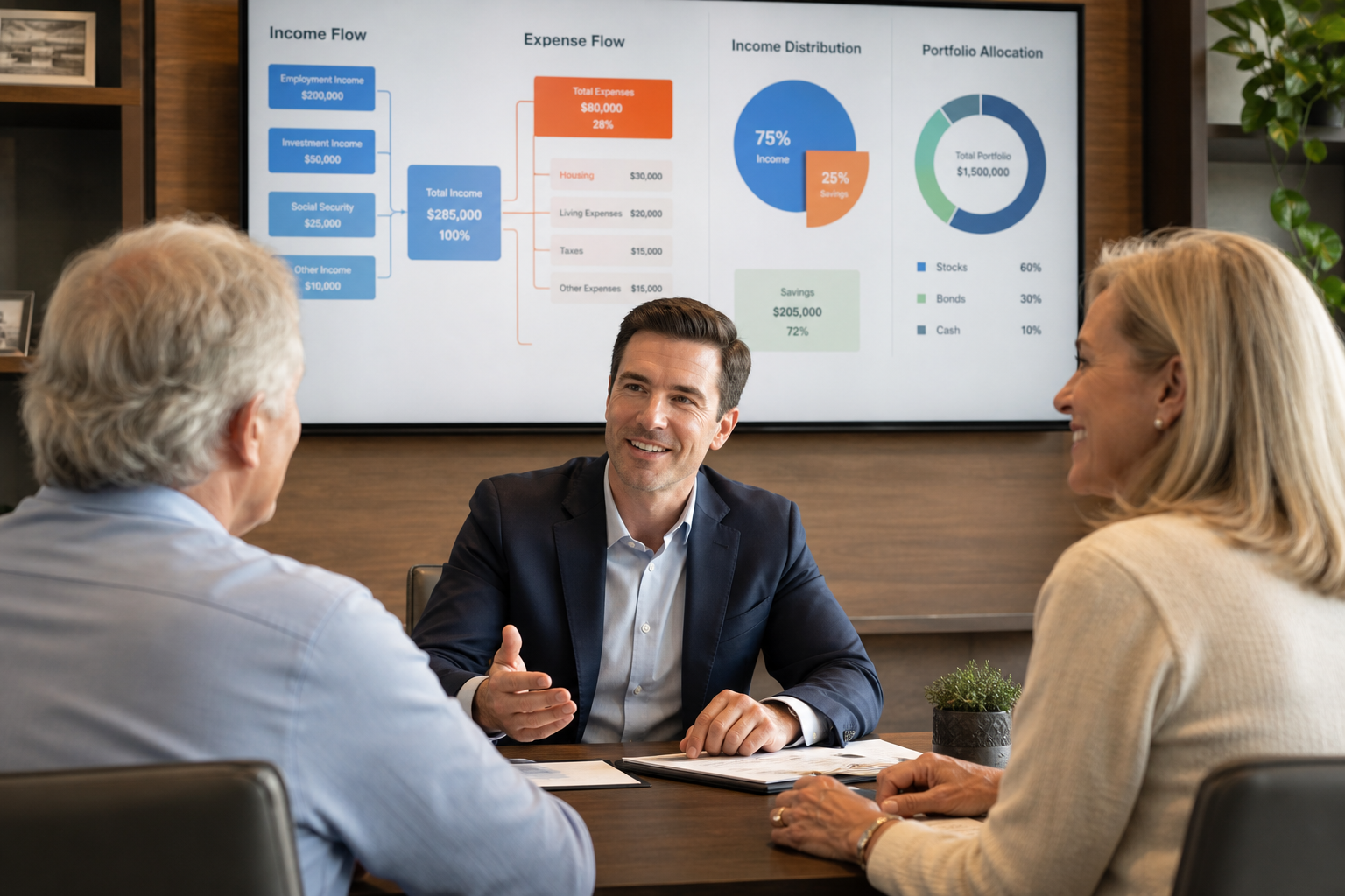 Chad Heberly meeting with clients