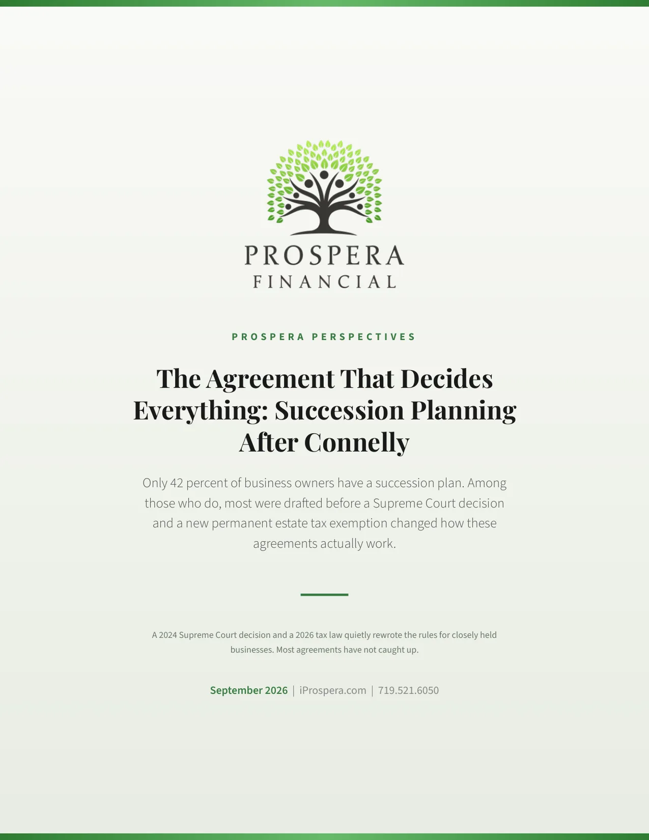 Prospera Perspectives — September 2026: The Agreement That Decides Everything